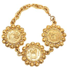 Chanel 31 Rue Cambon Medaillon Gliederkette Armband vergoldet