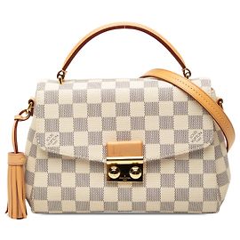 Borsa Satchel Louis Vuitton Damier Azur Croisette Bianca