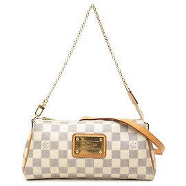 Bolso Satchel Louis Vuitton Damier Azur Eva Blanco