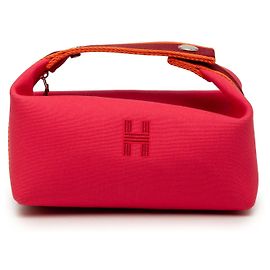 Borsa Vanity Hermès Small Toile Bride A Brac Rosa