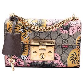 Gucci Small GG Supreme Bengal Padlock Crossbody Beige
