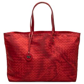 Bottega Veneta Intrecciolusion Tote aus Nylon in Rot