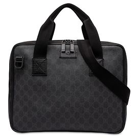 Black Gucci GG Supreme Laptop Bag