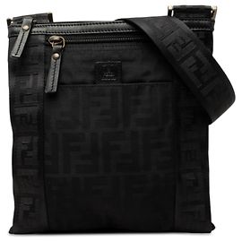 Bolso bandolera Fendi Zucca Canvas negro