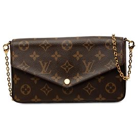 Borsa a tracolla Louis Vuitton Monogram Pochette Felicie Marrone