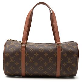 Bolsa de mão Louis Vuitton Monogram Papillon 30 Castanha