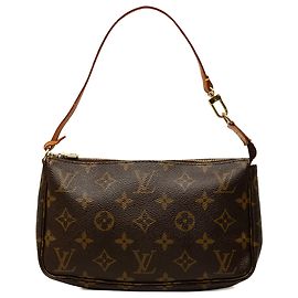 Louis Vuitton Monogram Pochette Accessoires Schultertasche Braun