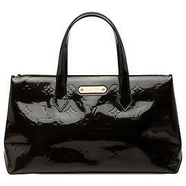 Borsa Louis Vuitton Monogram Vernis Wilshire PM Blu
