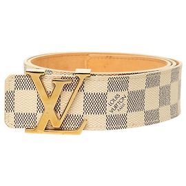 Louis Vuitton Damier Azur Initiales Gürtel Weiß