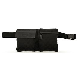 Borsa cintura Gucci GG Canvas con doppia tasca nera