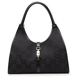 Borsa a tracolla Gucci GG Canvas Jackie Bardot Nera