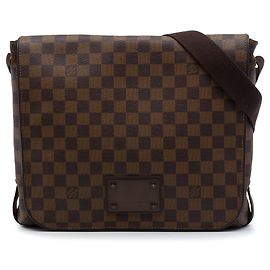 Borsa a tracolla Louis Vuitton Damier Ebene Brooklyn MM Marrone