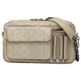 Louis Vuitton Monogram Mini Lin Shine McKenna Schultertasche Silber