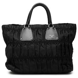 Borsa Tote Prada Tessuto Gaufre Nera