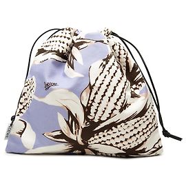 Pouch con coulisse in tela bianca LOEWE Paulas Ibiza con stampa mais