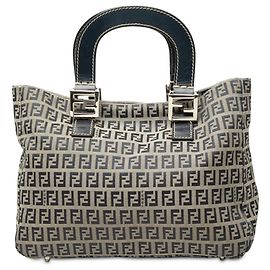 Fendi Small Zucchino Canvas Twins Tote Grau