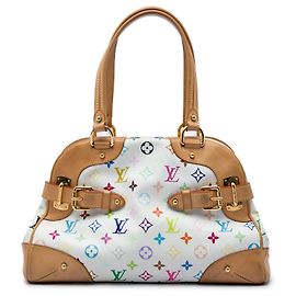 Louis Vuitton Monogram Multicolore Claudia Schultertasche Weiß