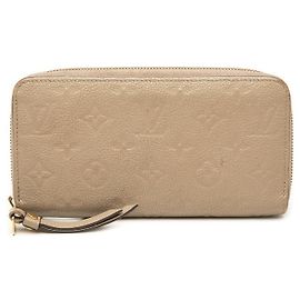 Beige Louis Vuitton Monogram Empreinte Zippy Long Wallet
