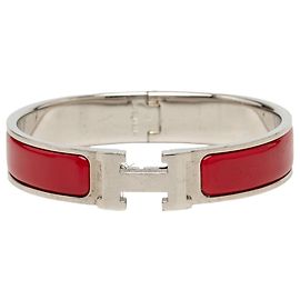 Bracciale Clic H PM stretto in smalto rosso Hermès