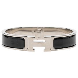 Hermès Clic H Armband PM schmal, Emaille Schwarz