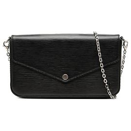 Louis Vuitton Epi Pochette Felicie Crossbody Bag Schwarz