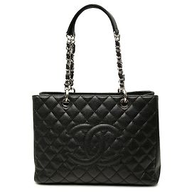 Chanel Grand Shopping Tote aus schwarzem Caviar-Leder