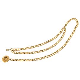 Cinturón de cadena Chanel CC chapado en oro con medallón 31 Rue Cambon