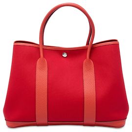 Hermès Garden Party 36 Tote Bag aus Toile und Negonda in Rot