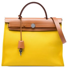 Borsa Satchel Hermès Toile Herbag Zip 31 Gialla