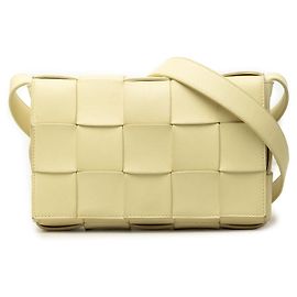 Borsa a tracolla Bottega Veneta Cassette in nappa intrecciato gialla