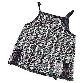 Top Chanel de algodón multicolor talla 36