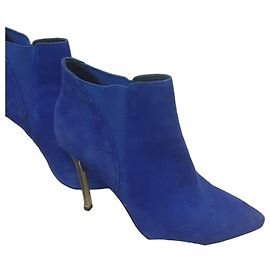 Tosca Blu Blue Suede Metallic Heel Ankle Boots