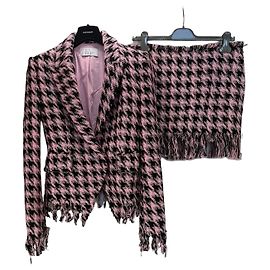 Autre Marque Completo gonna in tweed pied-de-poule rosa Giuseppe Di Morabito
