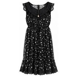 Dolce & Gabbana Seidenkleid mit Sternen und Cameo-Details
