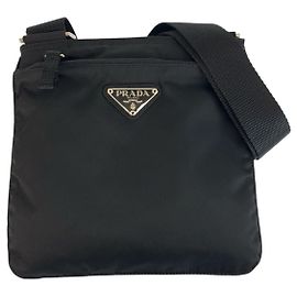 Pochette Prada Tessuto com logótipo triangular