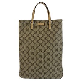 Gucci Tote Bag Braun Beige Stoff