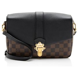 Bolsa de Ombro Louis Vuitton Damier Ebene Calfskin Clapton PM