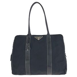 Saco Tote Prada Tessuto com logótipo triangular