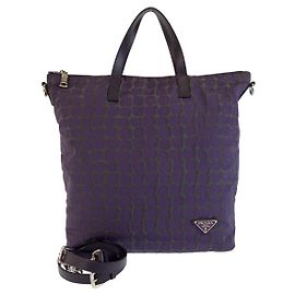 Saco tote Prada em nylon roxo