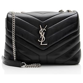 Autre Marque Saint Laurent Matelasse Calfskin Monogram LouLou Chain Small Crossbody