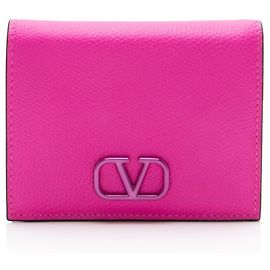 Valentino Garavani Portafoglio compatto VLogo in pelle di vitello Valentino