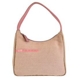 Bolso de mano Prada rosa de lona