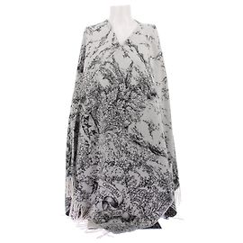 Christian Dior Poncho in cashmere beige e blu navy