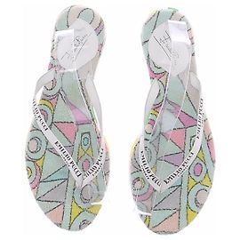 Emilio Pucci Bunte Badeschlappen aus Frottee