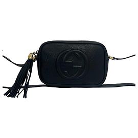 Borsa a tracolla mini e pochette in pelle GUCCI Soho Interlocking G con nappina