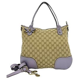 GUCCI Princy 2-Way Schultertasche aus Canvas und Leder mit GG-Logo-Muster