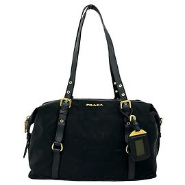 Saco Tote Prada em nylon Tessuto Pocono com logótipo metálico