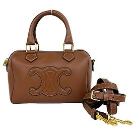 Céline Celine Bolsa Mini Boston em Couro Triomphe