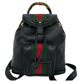 Gucci Old Sherry Line Bamboo Leather Backpack