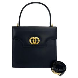 Céline CELINE Vintage Circle Logo Hardware Leather Shoulder Bag